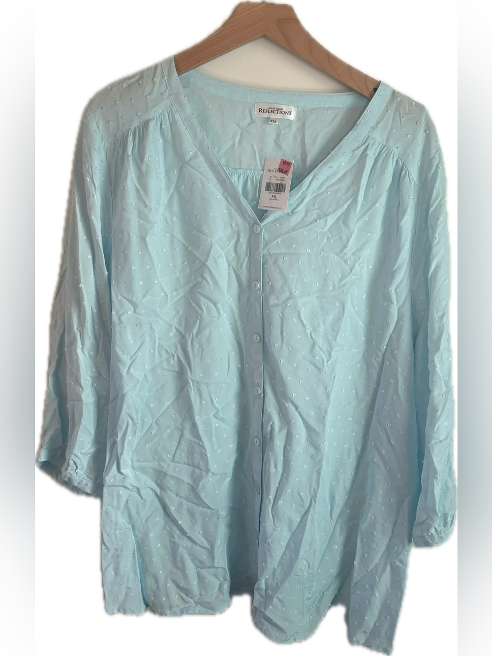 Northern Reflections Light Blue Swiss Dot Blouse
